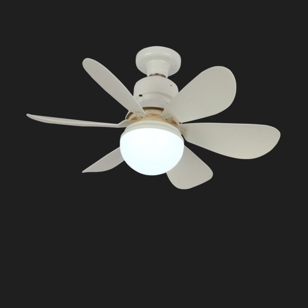 Contemporary Creative PC ABS Nylon Acrylic Flower LED Semi-Flush Mount Ceiling Fan Light For Living Room - Image 4