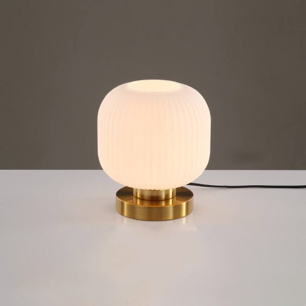 Nordic Striped Glass Oval Design 1-Light Table Lamp - Image 2
