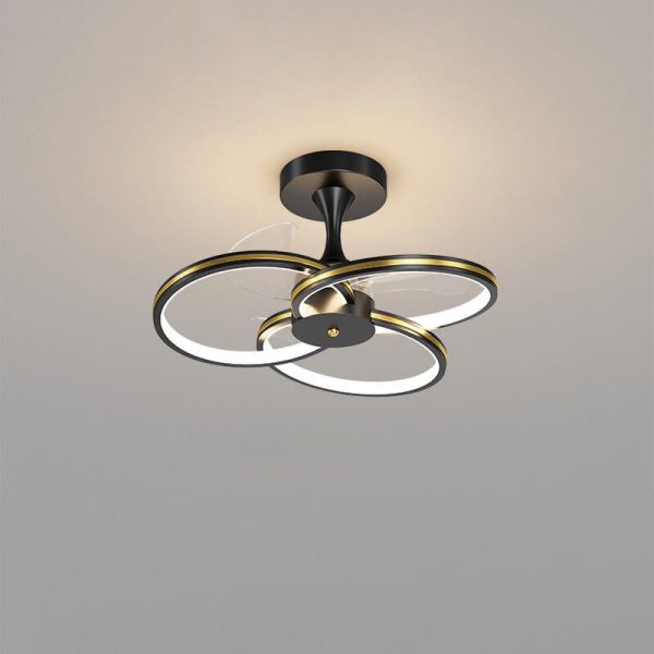 Luxury Acrylic Three Rings Combination Design LED Flush Mount Fan Light - Image 2