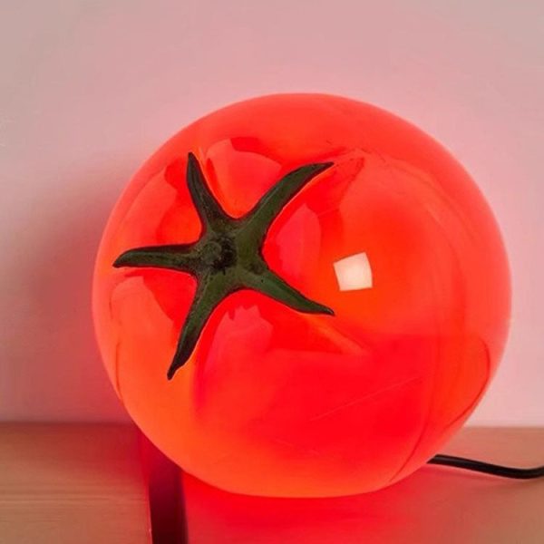 Modern Art Deco Resin Tomato Decorative USB LED Table Lamp For Living Room - Image 5