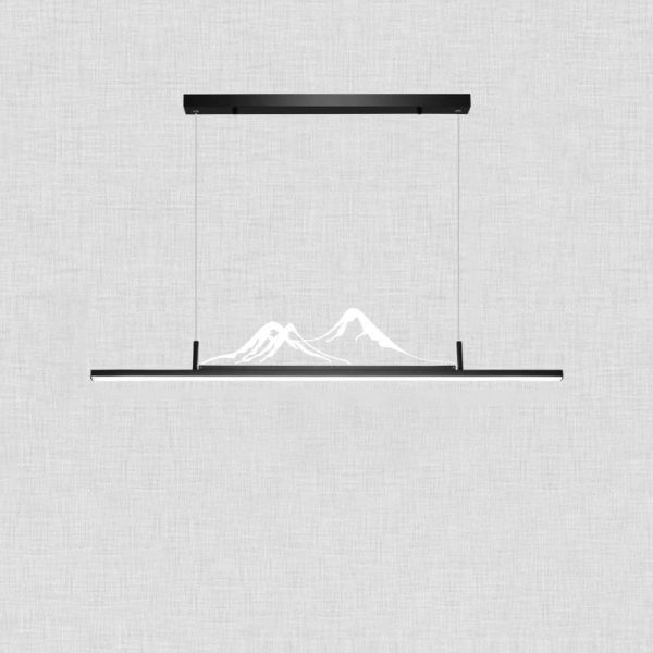 Chinese Style Retro Long Strip Mountain Peak Design Decorative LED Chandelier - Image 2