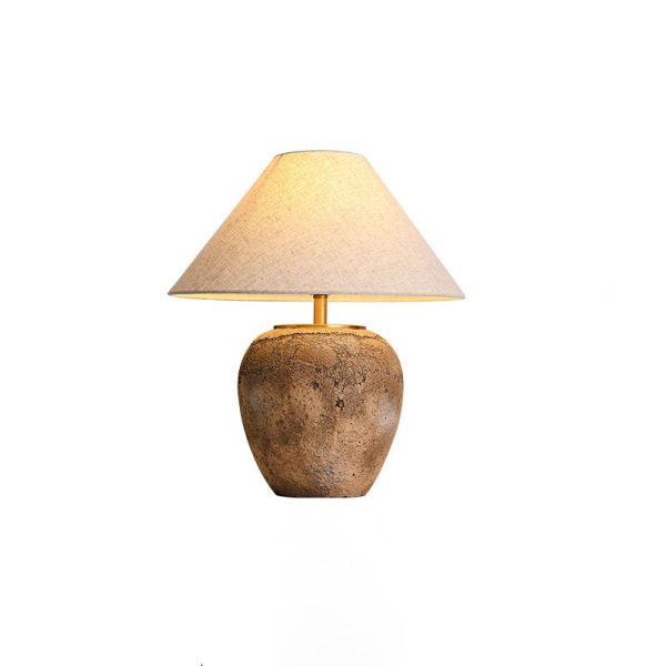 Modern Shabby Chic Cone Fabric Ceramic Jar 1-Light Table Lamp For Bedroom - Image 11