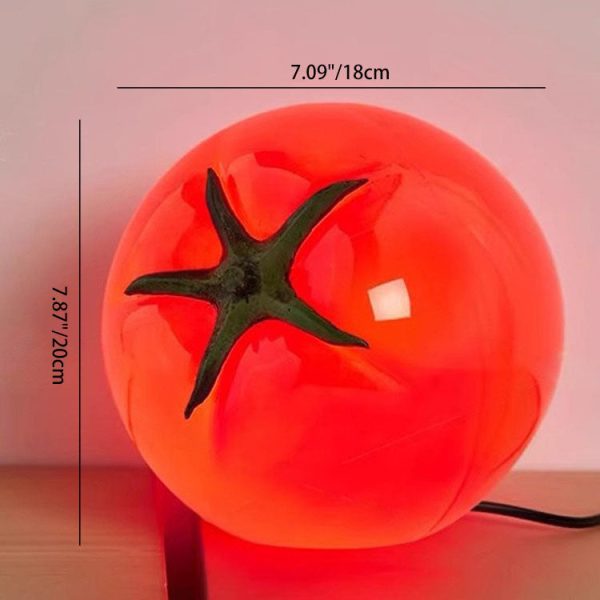 Modern Art Deco Resin Tomato Decorative USB LED Table Lamp For Living Room - Image 3