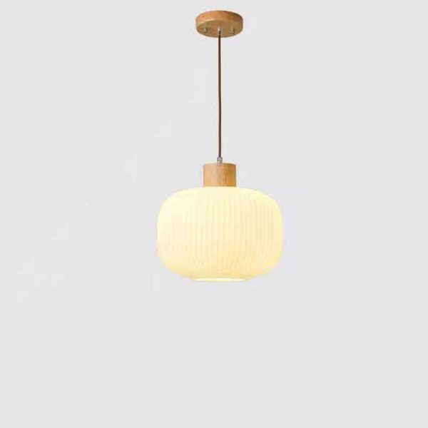 Japanese Minimalist Log Wood  Strip Glass Jar 1/2/3 Light Island Light Chandelier - Image 4