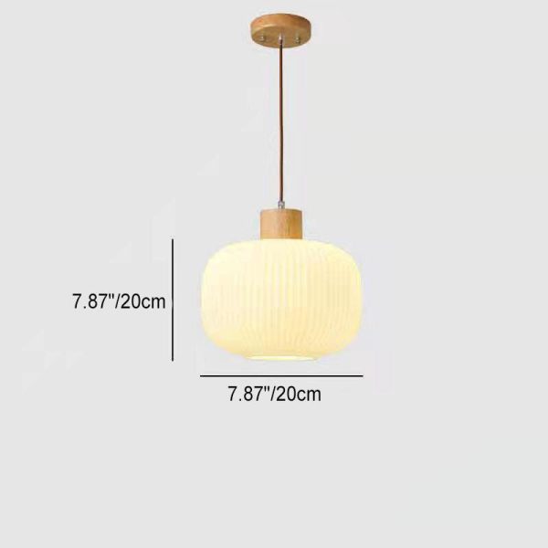 Japanese Minimalist Log Wood  Strip Glass Jar 1/2/3 Light Island Light Chandelier - Image 9