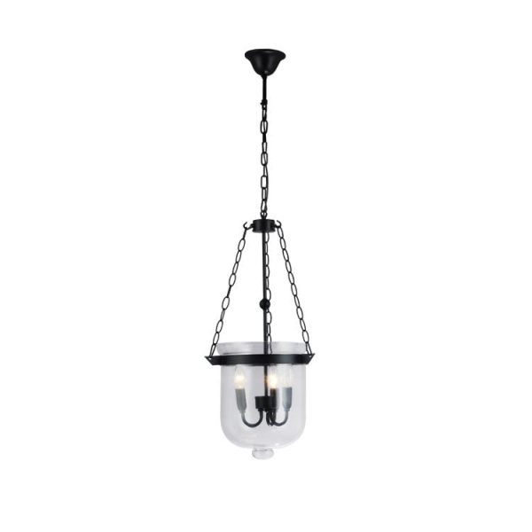 Traditional Rustic Round Glass Bucket Iron Candelabra 3-Light Chandelier For Living Room - Image 24