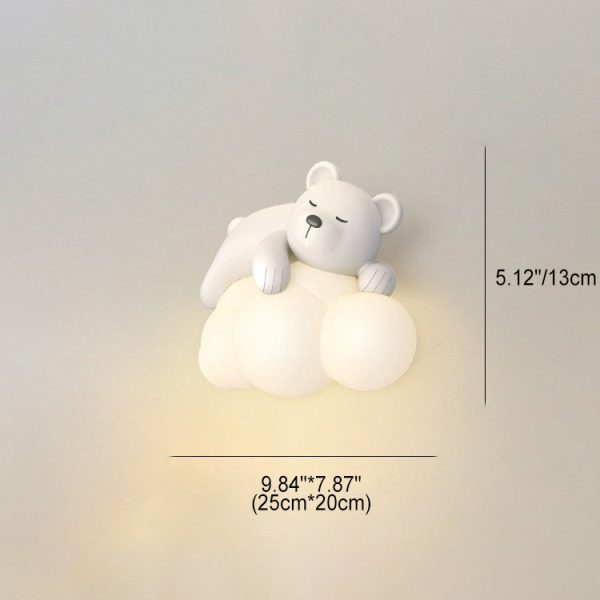 Contemporary Nordic Kids Resin PE Bear Rabbit LED Wall Sconce Lamp For Bedroom - Image 4