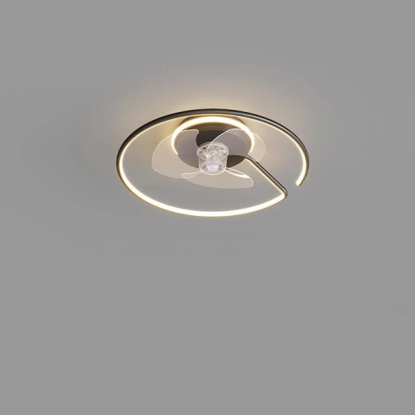 Minimalist Light Luxury Round Ring LED Invisible Flush Mount Ceiling Fan Light - Image 9