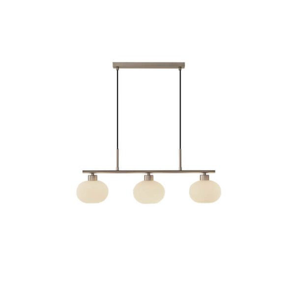 Nordic Long Light Luxury Glass Dome Shade 3-Light Chandelier - Image 2