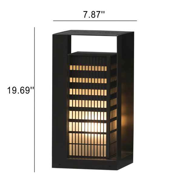 Solar Metal Square Shape Outdoor LED Lawn Patio Floor Lamp - Image 7