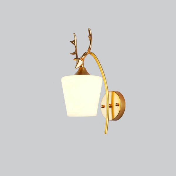 Nordic Creative Antler Glass Cone Shade 1-Light Wall Sconce Lamp - Image 5