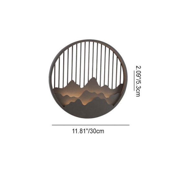 Chinese Modern Round Mountain Stainless Steel PC LED Waterproof Outdoor Wall Sconce Light - Image 5