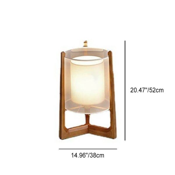Japanese Minimalist Solid Wood Fabric Column 1-Light Standing Floor Lamp - Image 6