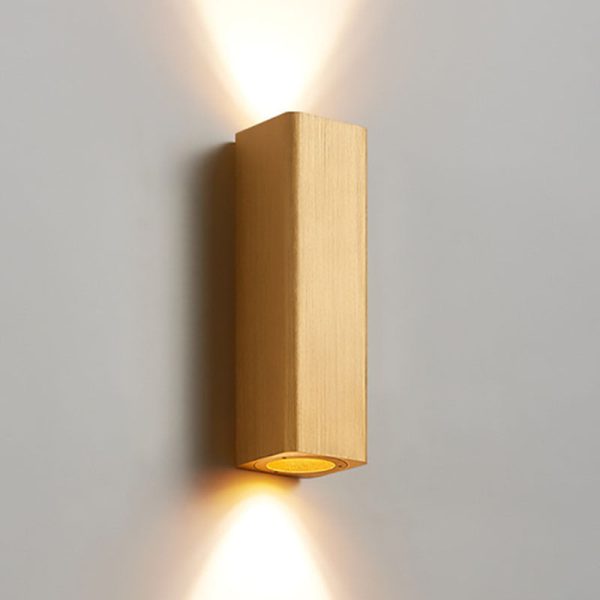 Nordic Minimalist Brushed Aluminum Rectangular Column LED Wall Sconce Lamp - Image 2