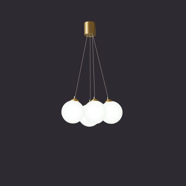 Nordic Light Luxury Glass Balloon Brass 4/5/7 Light Chandelier - Image 15