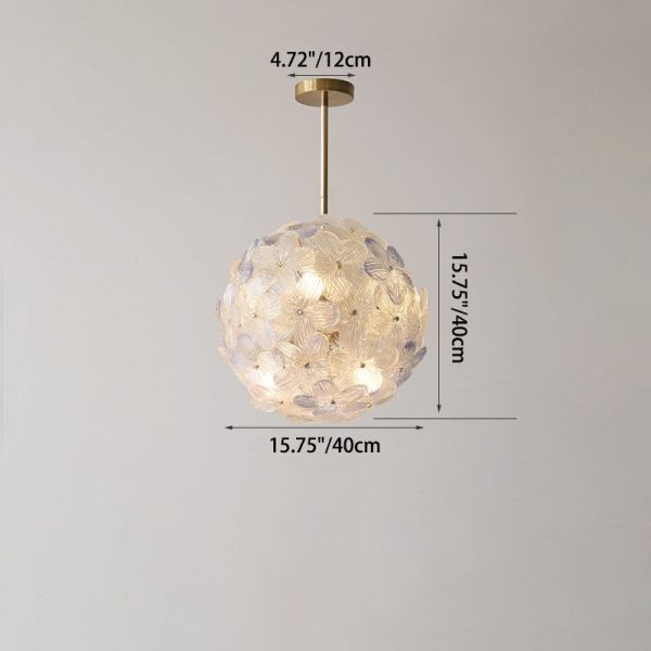 Modern Art Deco Cinquefoil Spherical Cylindrical Glass Iron 6/8 Light Chandelier For Living Room - Image 3