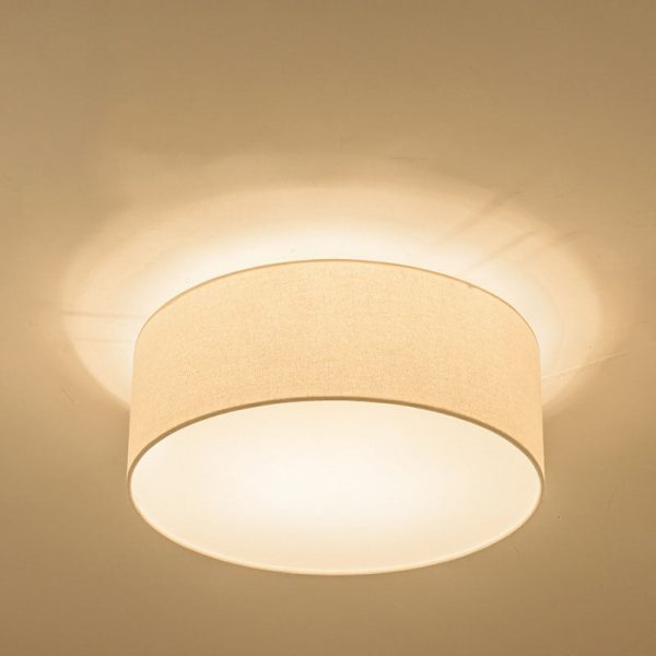 Nordic Minimalist Round Drum Fabric 3/5 Light Flush Mount Ceiling Light - Image 10