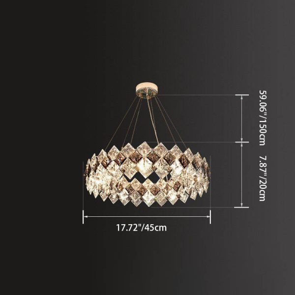 Contemporary Luxury Crystal Diamond Circle Plated Hardware 5/6/7/8/10/14 Light Chandelier For Living Room - Image 6