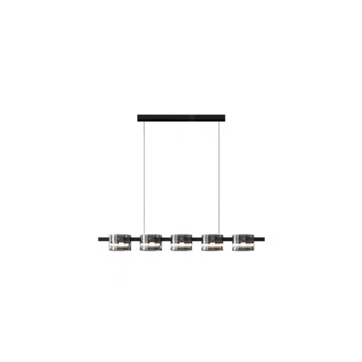 Modern Minimalist Glass Cylindrical Shade Bar LED Chandelier - Image 6