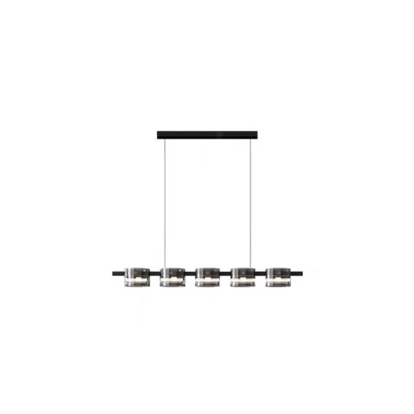Modern Minimalist Glass Cylindrical Shade Bar LED Chandelier - Image 6