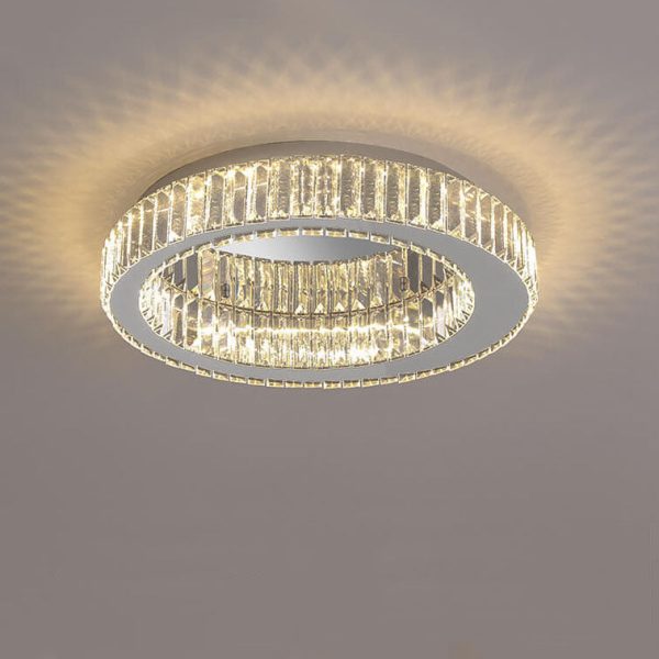 Modern Round Flush Mount Lighting Crystal LED Ceiling Light - Image 3
