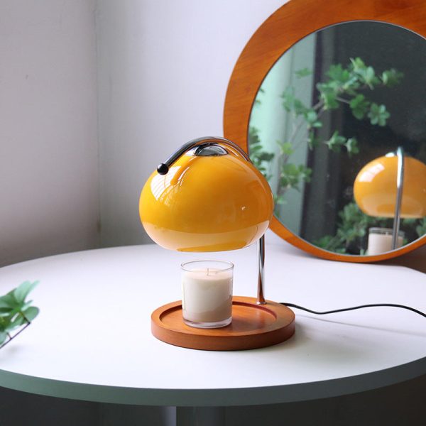 Vintage Glass Dome Solid Wood Base 1-Light Melting Wax Table Lamp - Image 25