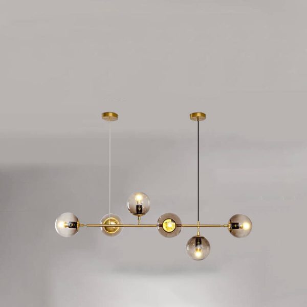 Nordic Minimalist Colorful Orb Hardware Glass 6-Light Island Light Chandelier - Image 12