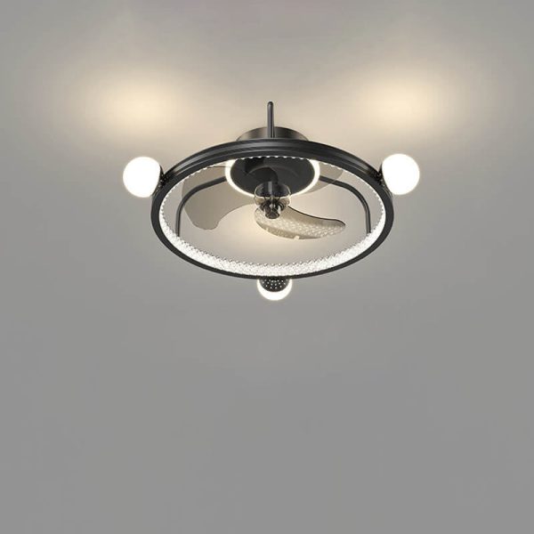 Modern Light Luxury Circle Full Star Design LED Flush Mount Ceiling Fan Light - Image 2