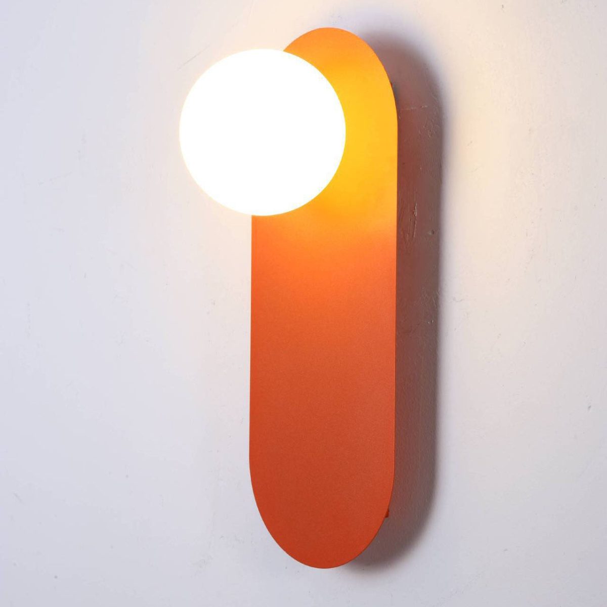 Nordic Minimalist Glass Orange Ring Base 1-Light Wall Sconce Lamp - Image 3