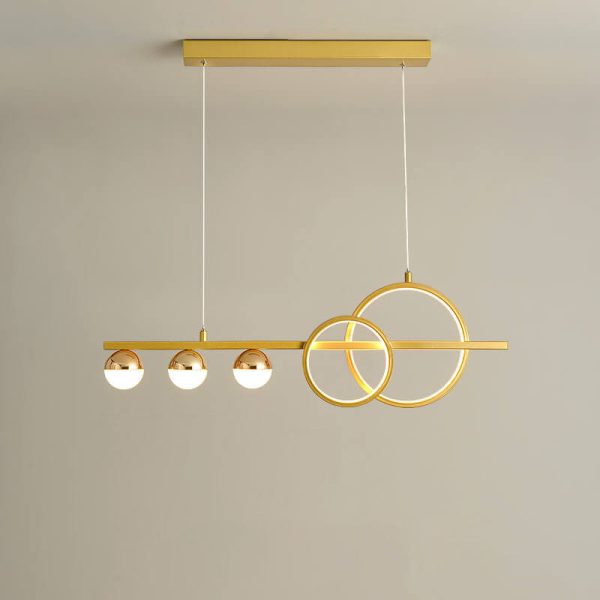 Modern Luxury Long Strip Round Globe Design LED Island Light Chandelier - Image 3