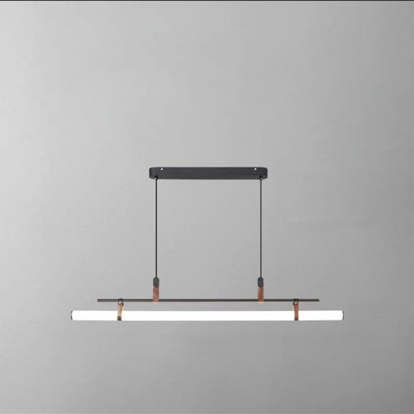 Nordic Minimalist Long Strip Leather LED Island Light Chandelier - Image 7