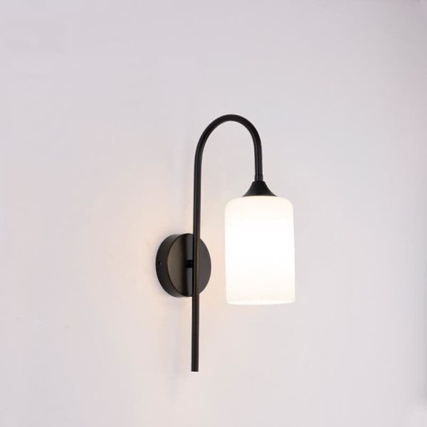 Modern Minimalist Glass Cylindrical Shade Bending Arm 1-Light Wall Sconce Lamp - Image 11