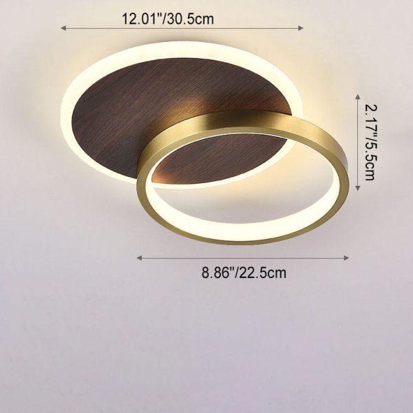 Modern Minimalist Aluminum Circular Square LED Semi-Flush Mount Ceiling Light - Image 6