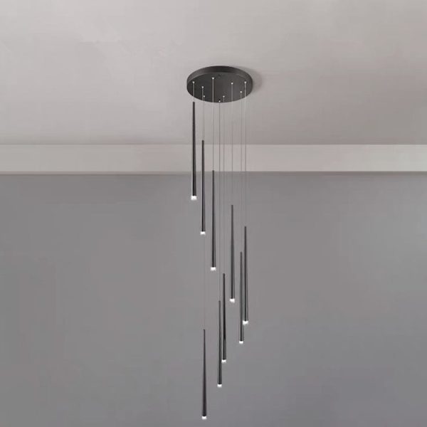 Modern Minimalist Tapered Tube Iron Acrylic LED Island Light Chandelier - Image 14
