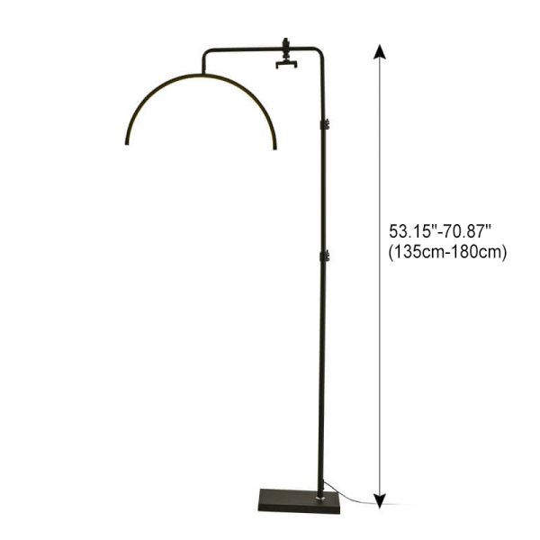 Modern Minimalist Half-Moon Iron Retractable LED Standing Floor Lamp - Image 5