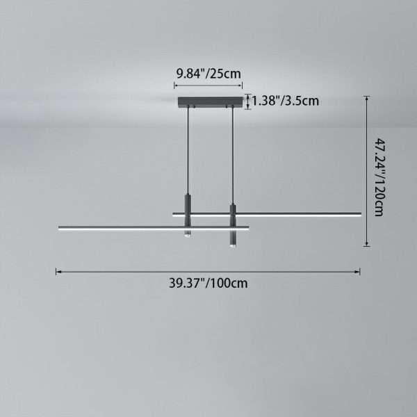 Modern Minimalist Geometric Line Combination LED Island Light Chandelier For Dining Room - Image 6