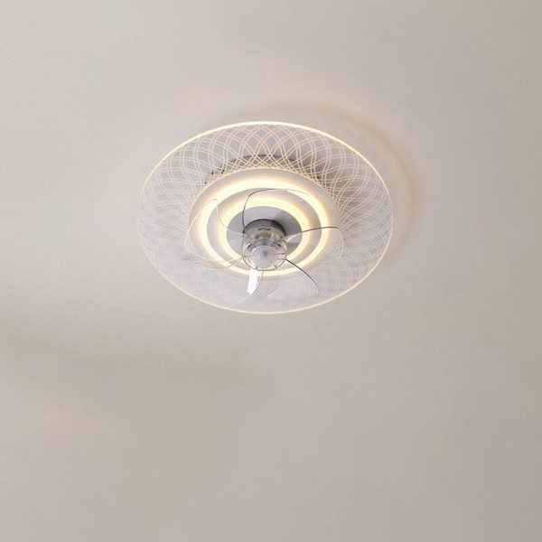 Modern Light Luxury Geometric Line Design LED Flush Mount Ceiling Fan Light - Image 5