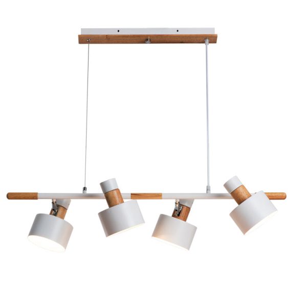Nordic Minimalist Solid Macaron Color Wood Iron 4-Light Island Light Chandelier - Image 10