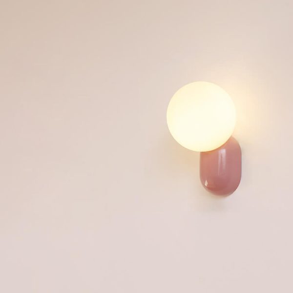 Macaron Cream Style Resin Glass Ball 1-Light Wall Sconce Lamp - Image 2