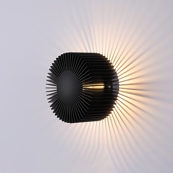 Modern Minimalist Aluminum Round Sun Flower Design LED Wall Sconce Lamp For Living Room - Image 4
