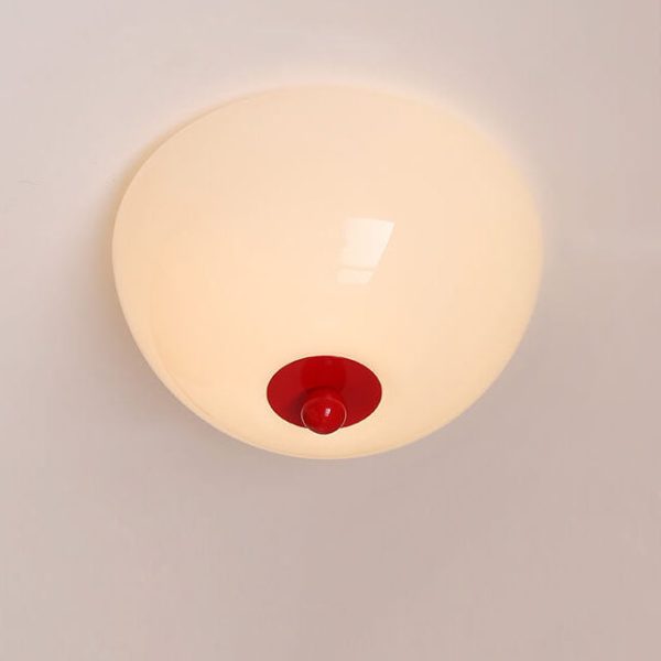 Nordic Minimalist Iron Round Glass Shade 4-Light Flush Mount Ceiling Light - Image 2