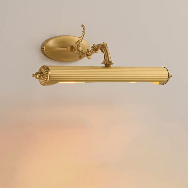 French Antique Copper Cylindrical 2-Light Mirror Front Wall Sconce Lamp - Image 5
