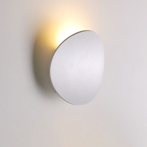 Modern Minimalist Curved Round Aluminum LED Wall Sconce Lamp - Image 4