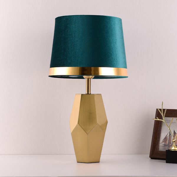 Luxury Art Fabric Metal Geometric Base 1-Light Table Lamp - Image 7