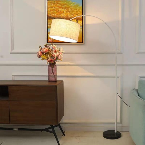 Nordic Creative Fabric Column Shade Fishing Rod 1-Light Standing Floor Lamp - Image 10