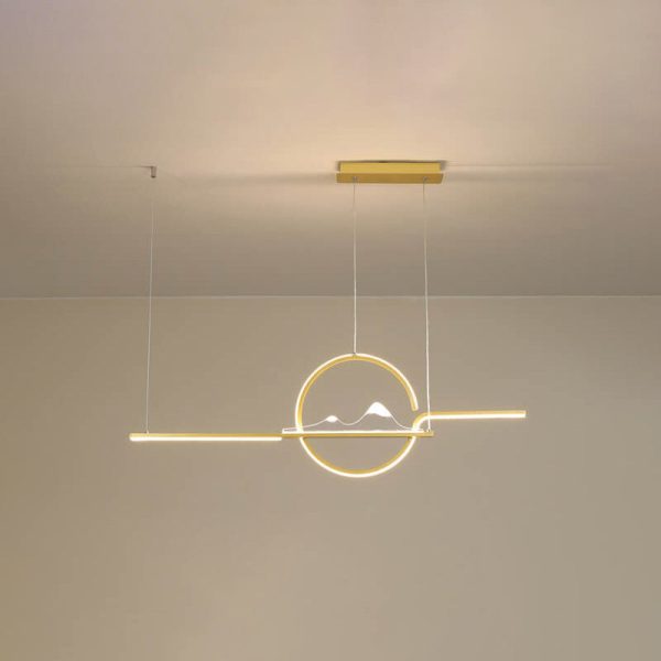 Modern Chinese Minimalist Long Round Landscape Island Light LED Chandelier - Image 3