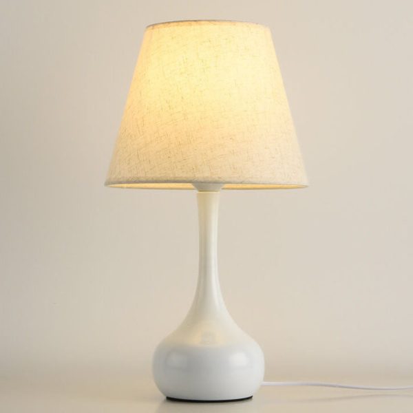 Nordic Vintage Pure Black White Iron Fabric 1-Light Table Lamp - Image 12