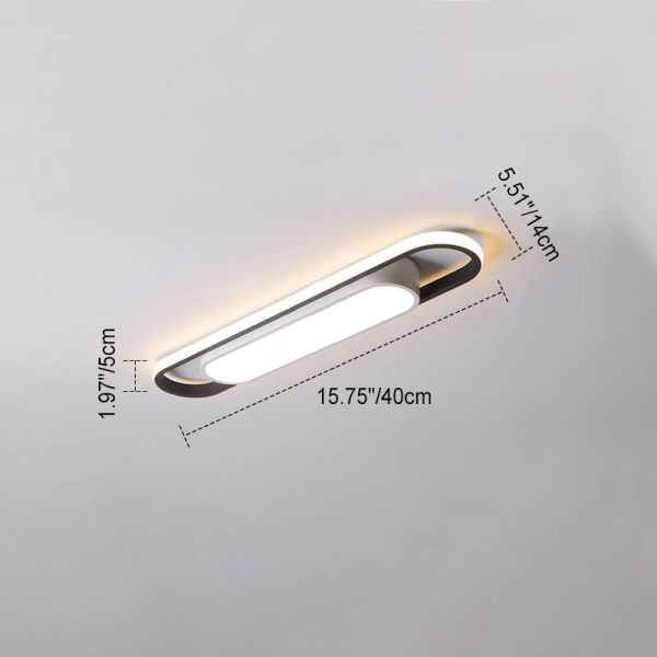 Modern Nordic Geometric Rectangular Acrylic Iron LED Flush Mount Ceiling Light - Image 11