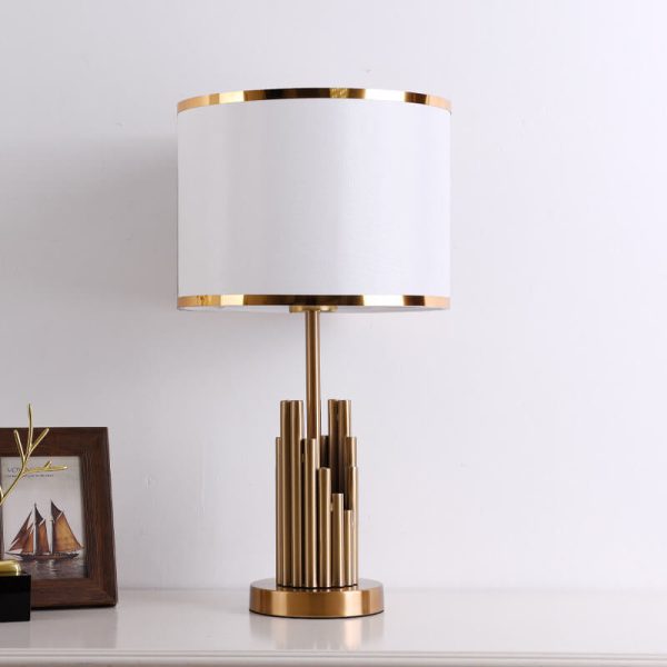 Modern Fabric Light Luxury Simple Cylindrical Design 1-Light Table Lamp - Image 7