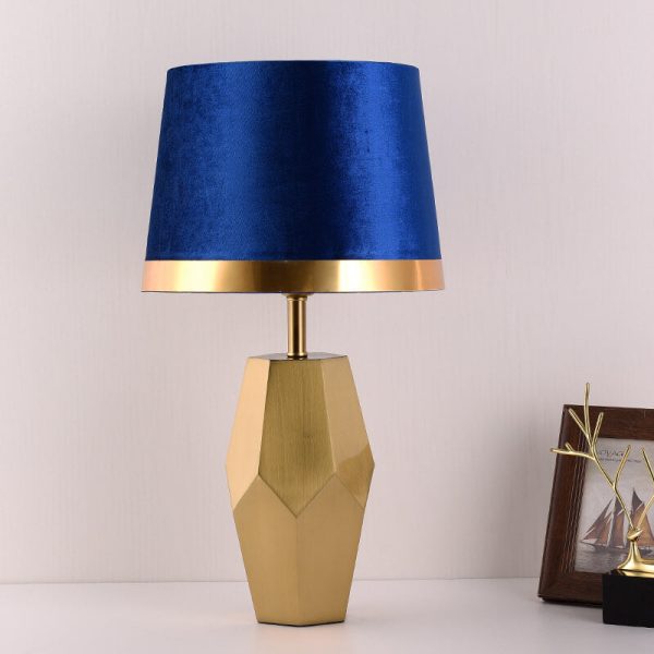 Luxury Art Fabric Metal Geometric Base 1-Light Table Lamp - Image 6